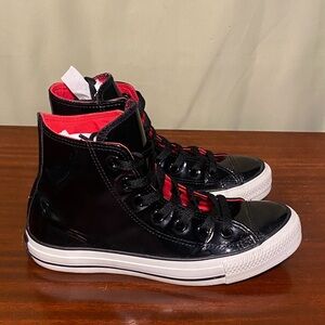 Converse Chuck Taylor All Star Hi Black Patent Leather Unisex Shoes W 6.5/M 4.5